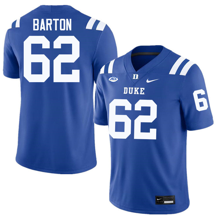 Graham Barton Duke Jersey,Duke Blue Devils #62 Graham Barton Jersey Youth College-Blue